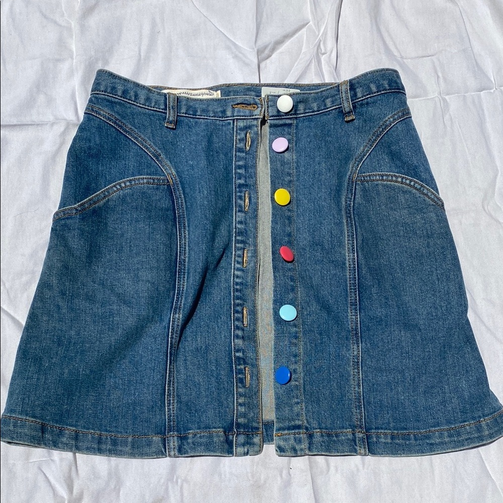 Pilcro and Letterpress Size 8 Button Down Skirt